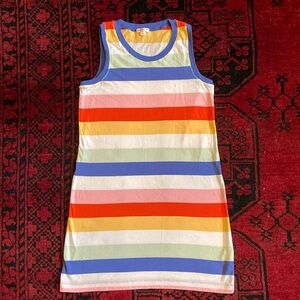 Crewcuts Girls Size 14 Tank Dress Rugby Stripe J crew cotton rainbow 🌈